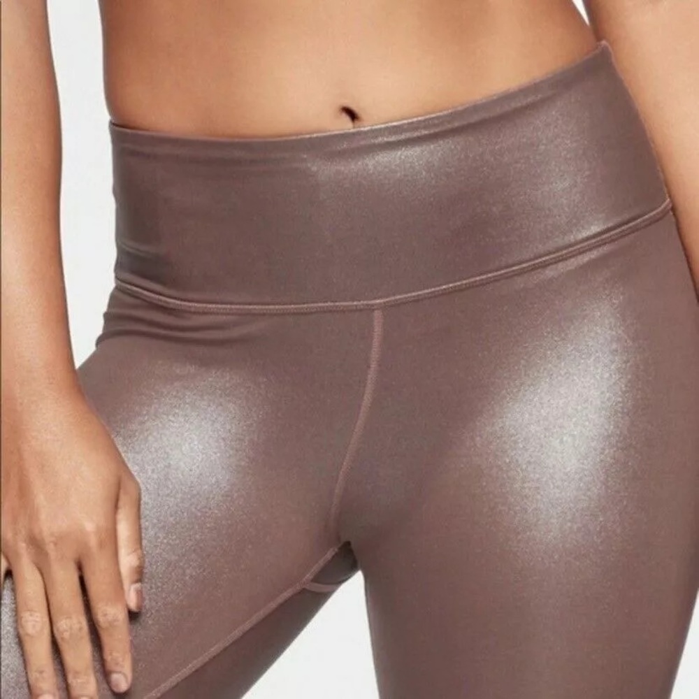 ATHLETA Cinnamon Brown Shimmer 7/8 Tight - Size Small